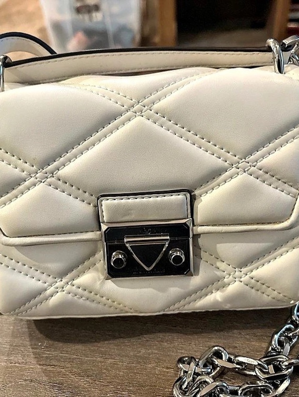 Women's Handbag Michael Kors Serena White 22 x 16 x 9 cm